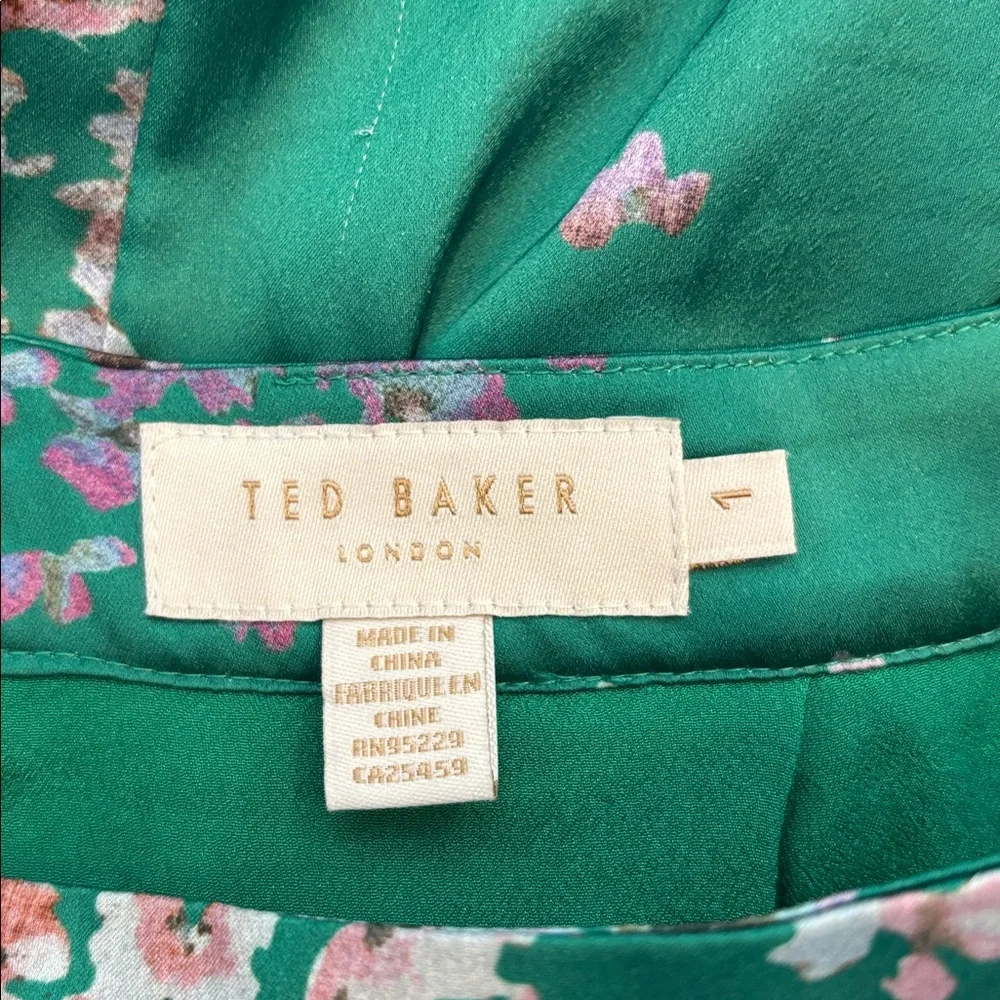 Ted Baker London Serendipity Green Floral Tiered Skirt Size 1